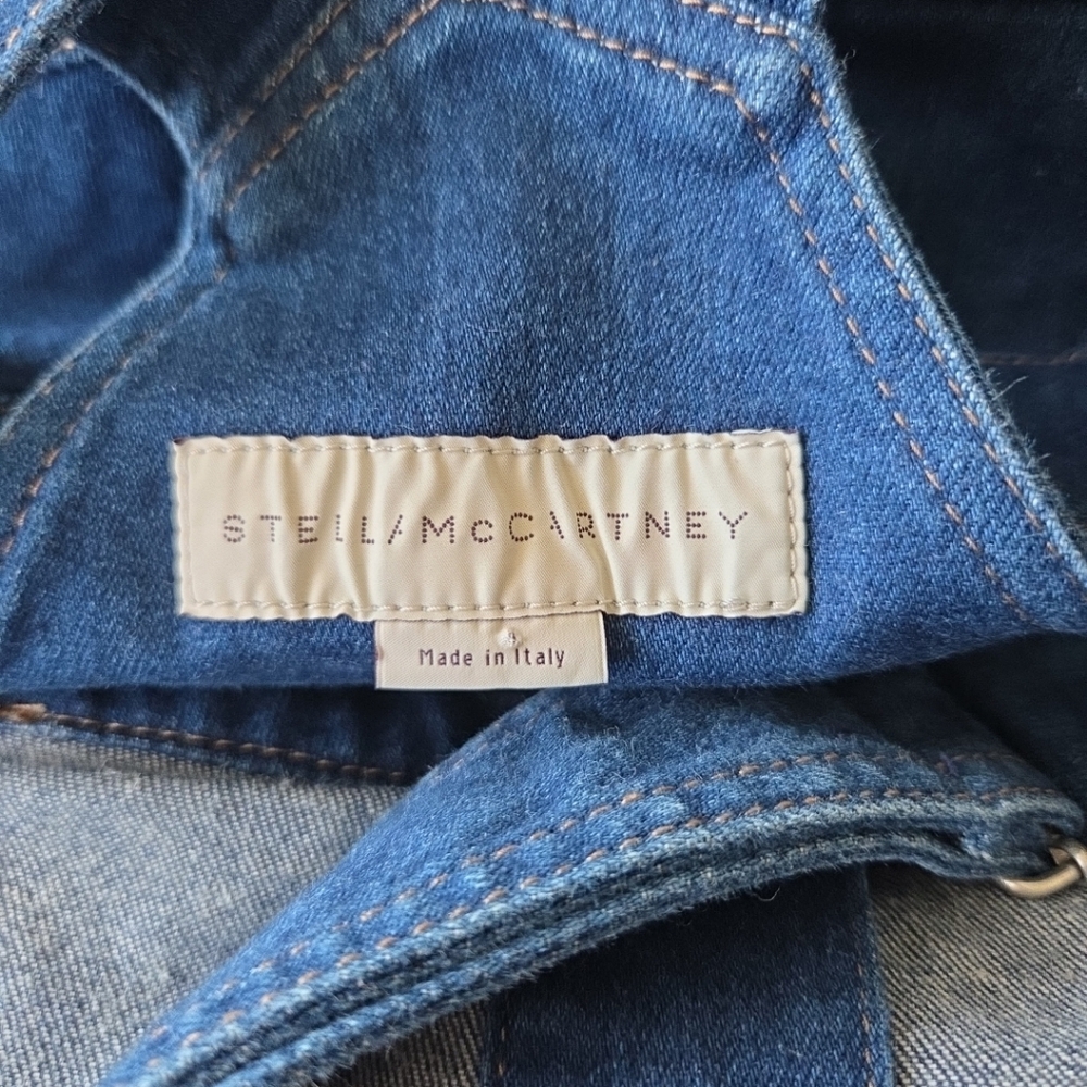 NEW STELLA MCCARTNEY women kick flare overalls in blue Italy 40 US Medium - Picture 8 of 10
